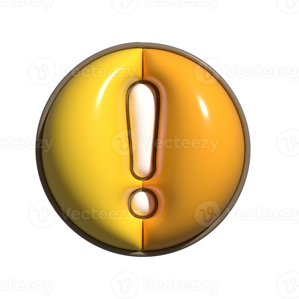 Vibrant 3D Attention and Notification Icons png