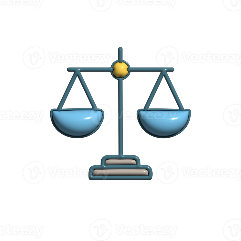 Equitable 3D Balance and Ethical Judgment Icons png