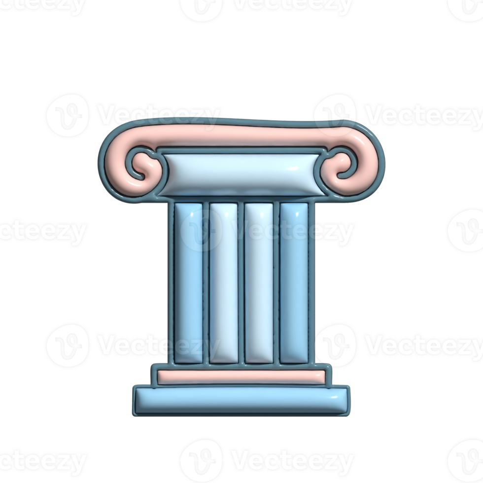 Adorable 3D Legal System and Foundation Symbols png