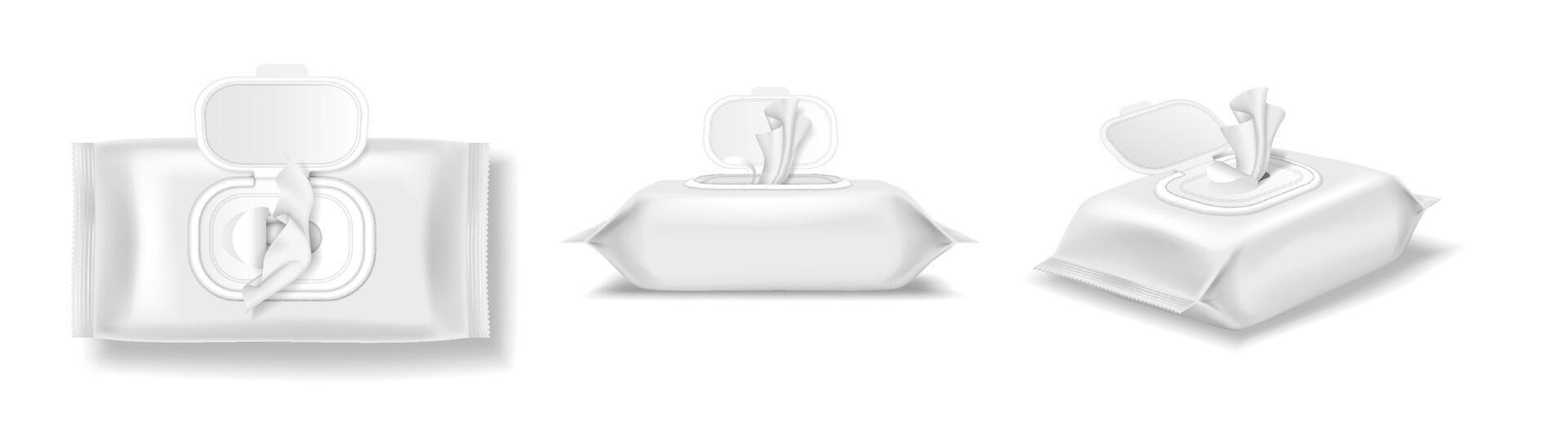 variety of wet wipes packaging vector