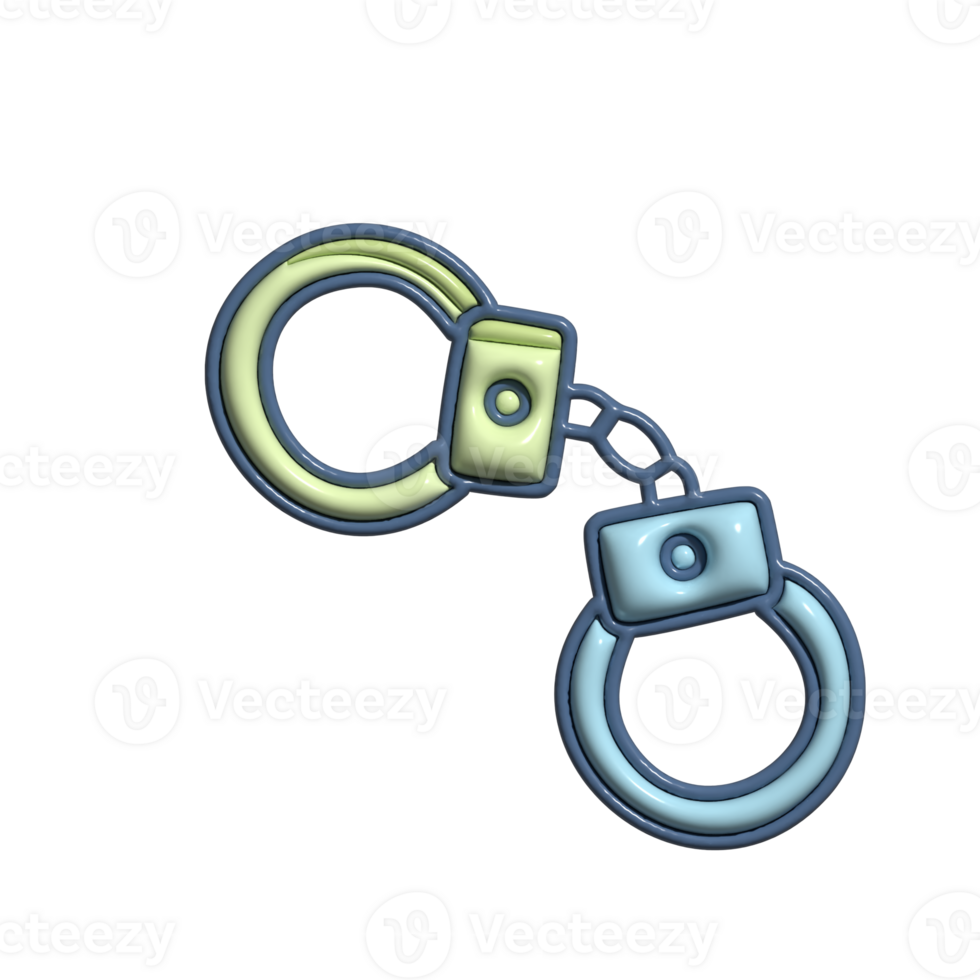 Adorable 3D Security and Arrest Symbols png