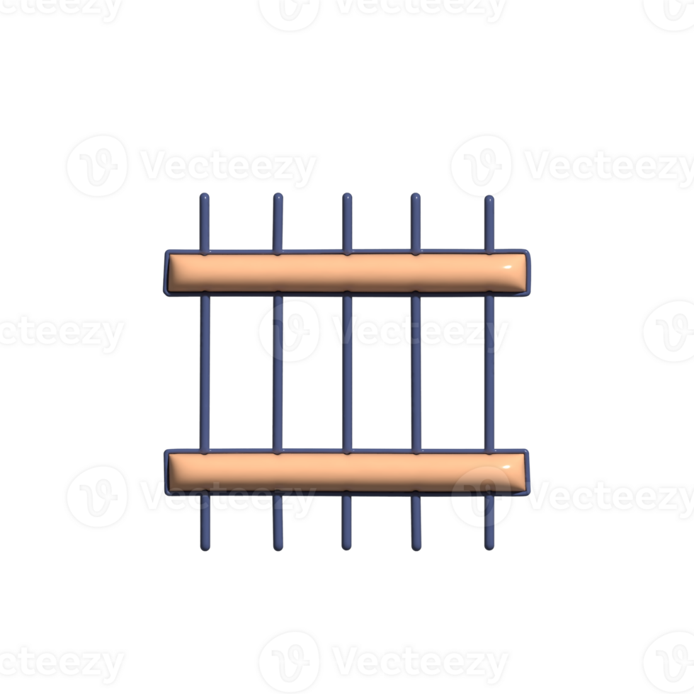 Secure 3D Correctional Facility and Law Icons png