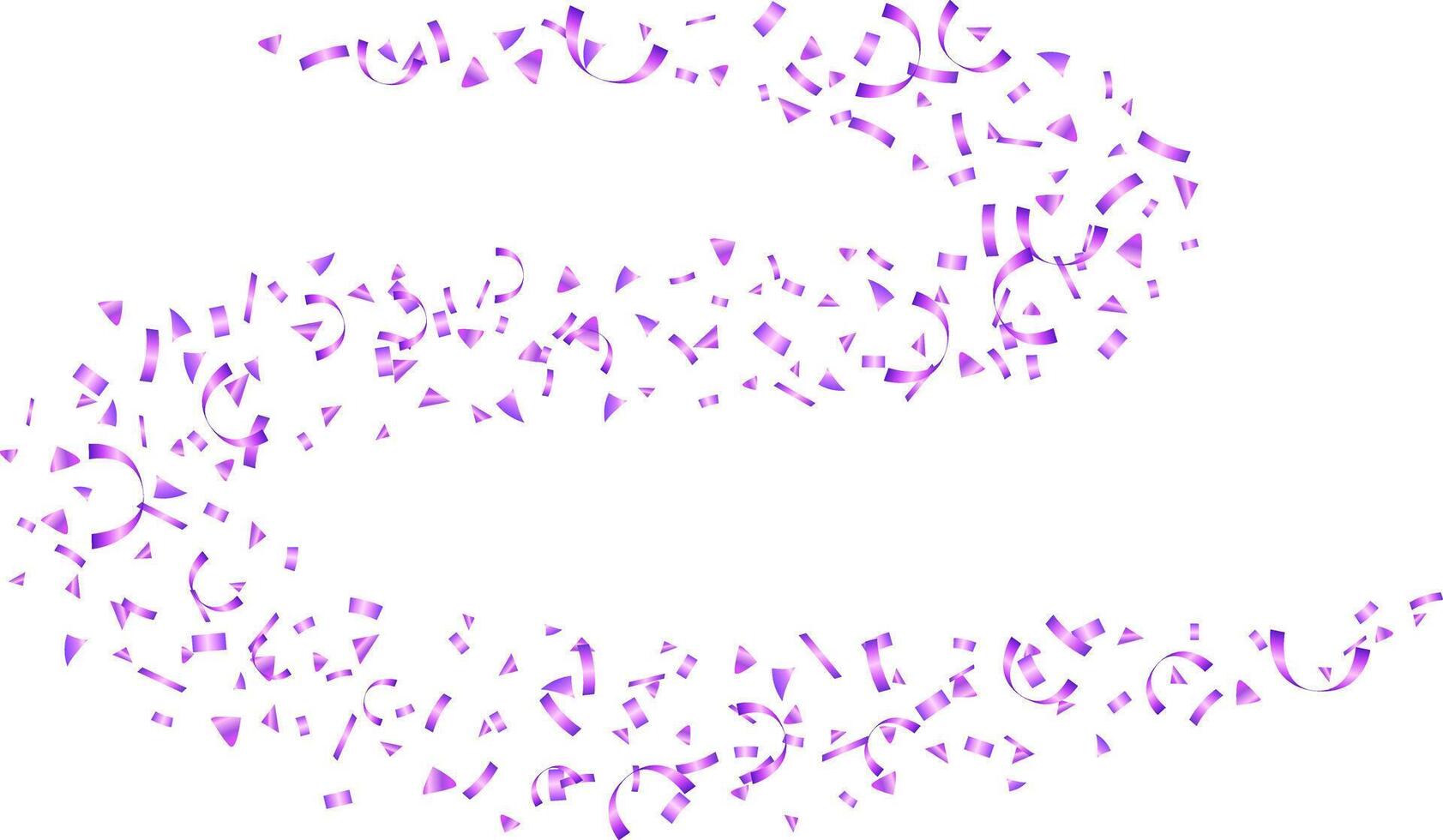 Flying purple confetti decor celebration, holiday, birthday, party and anniversary vector