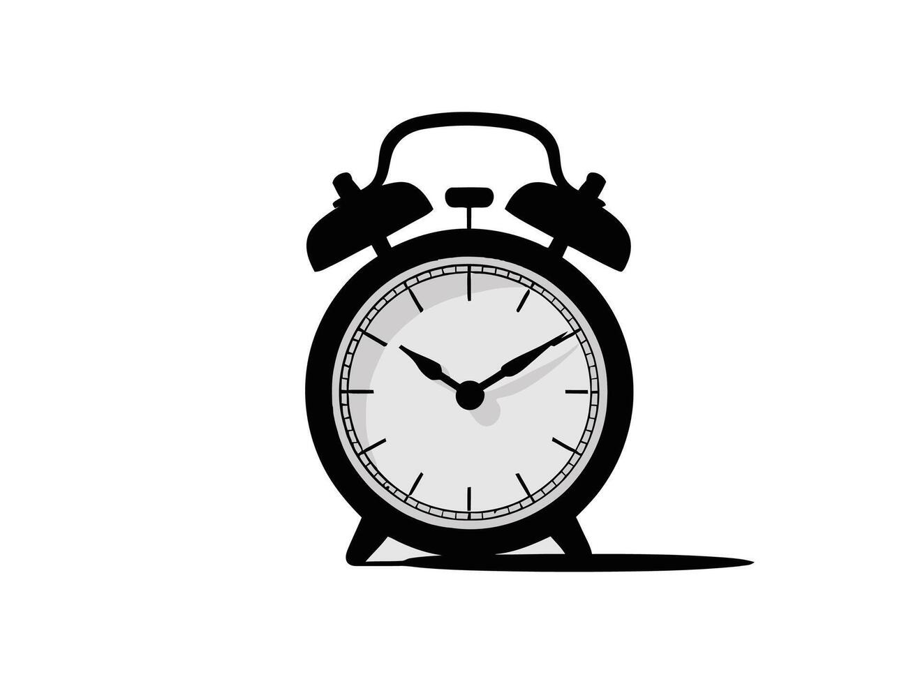 silhouette of alarm clock isolated on white vector