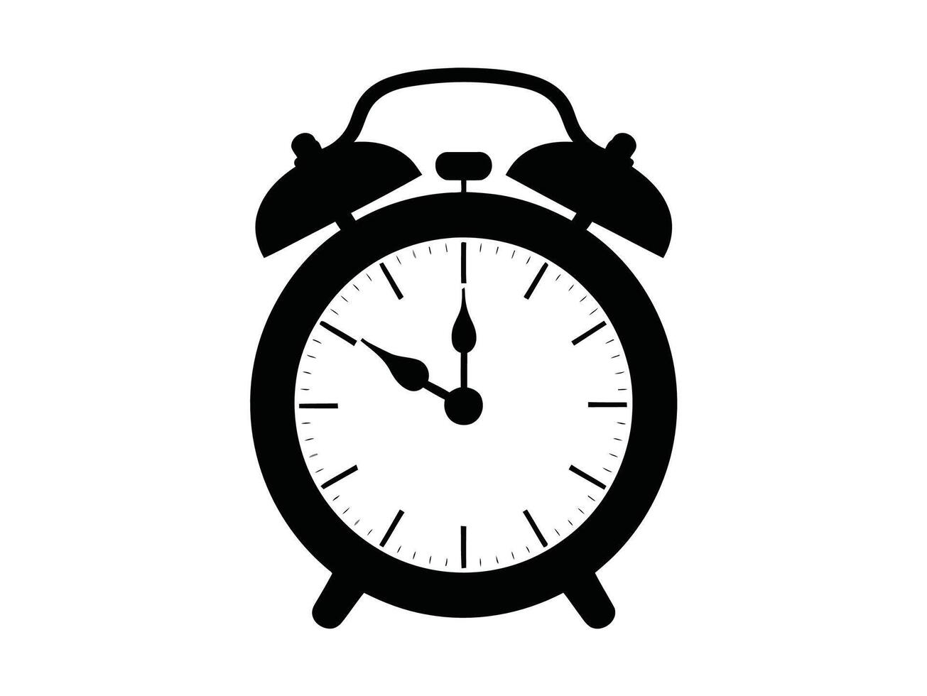 Alarm clock icon silhouette with white background vector