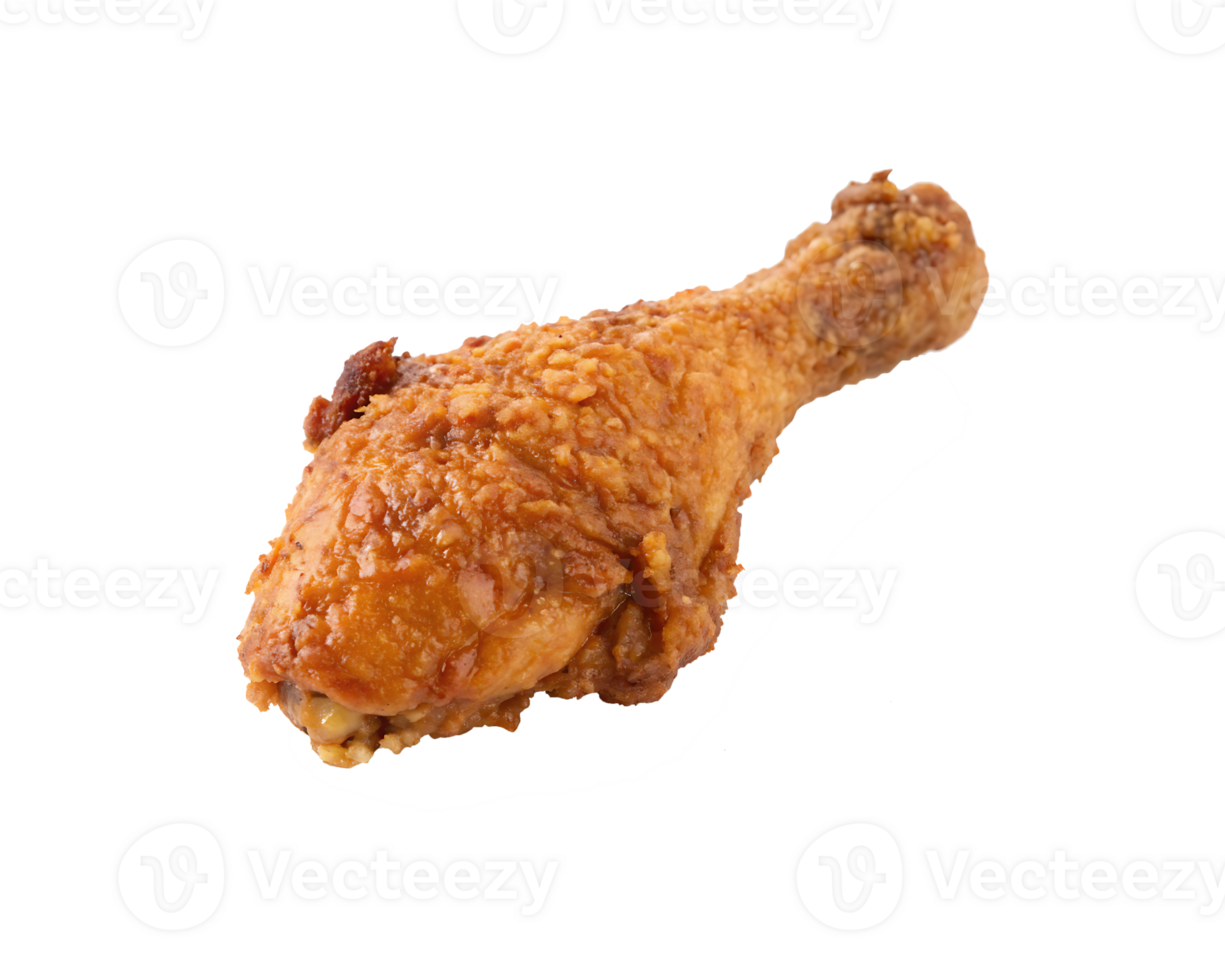 Delicious Fried Chicken Leg on transparent background. png