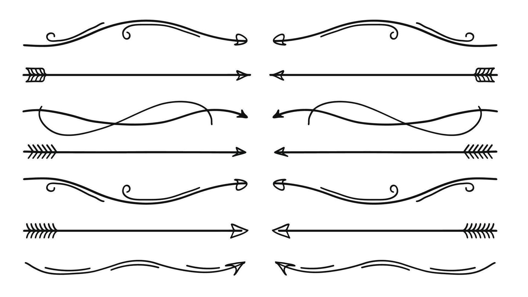 Hand drawing vintage line divider collection. illustrationrint vector