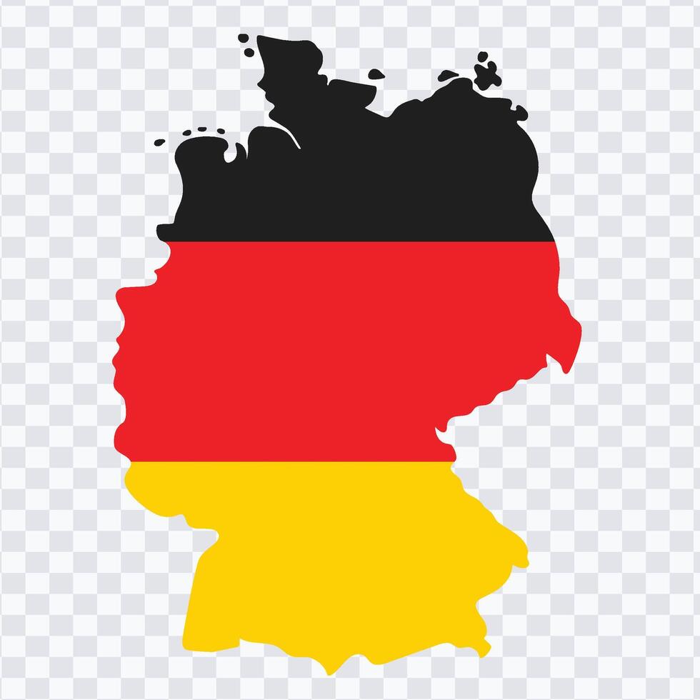 Germany Map Flag. Map of the Federal Republic of Germany with the German country banner Illustration vector