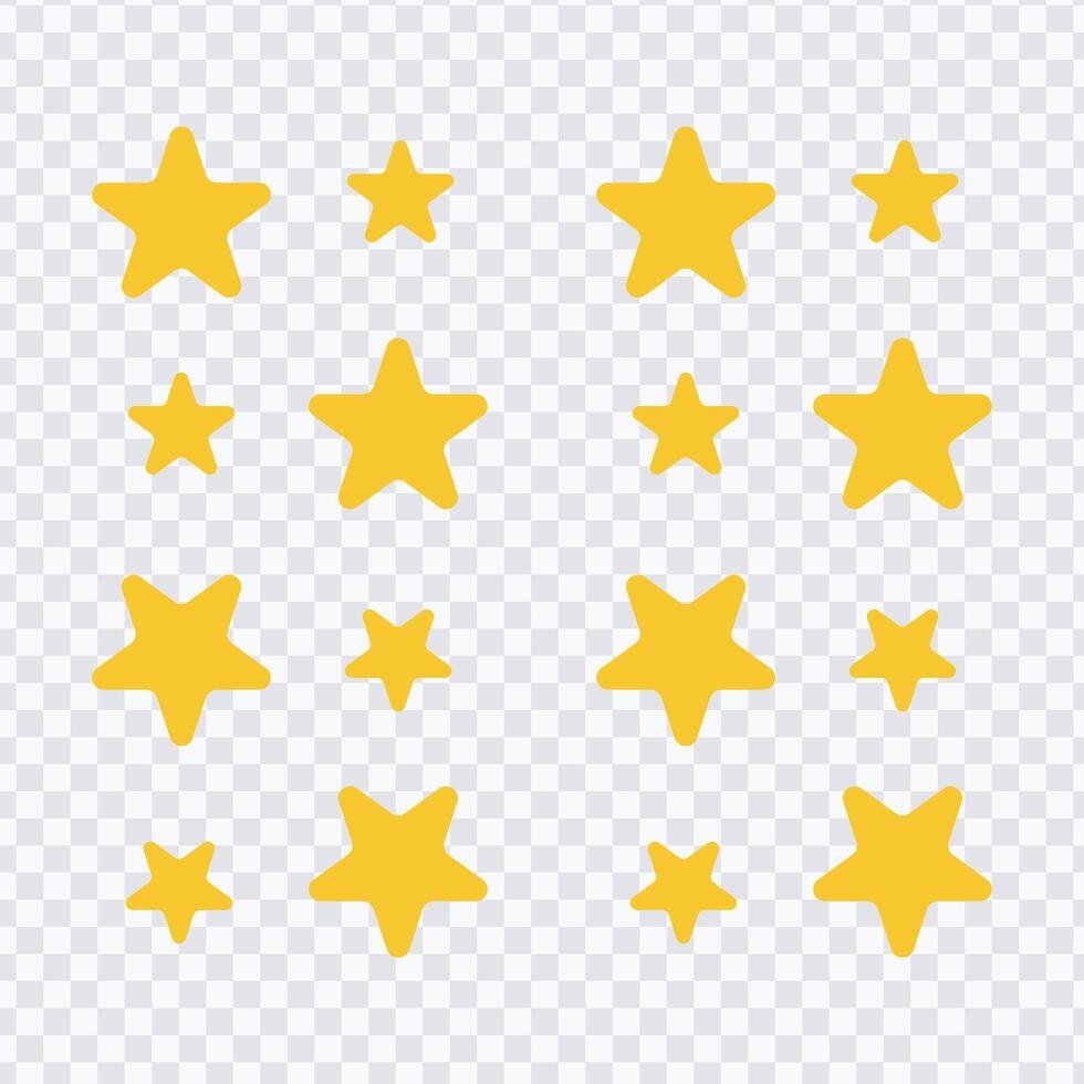 Yellow stars flat elements illustration vector