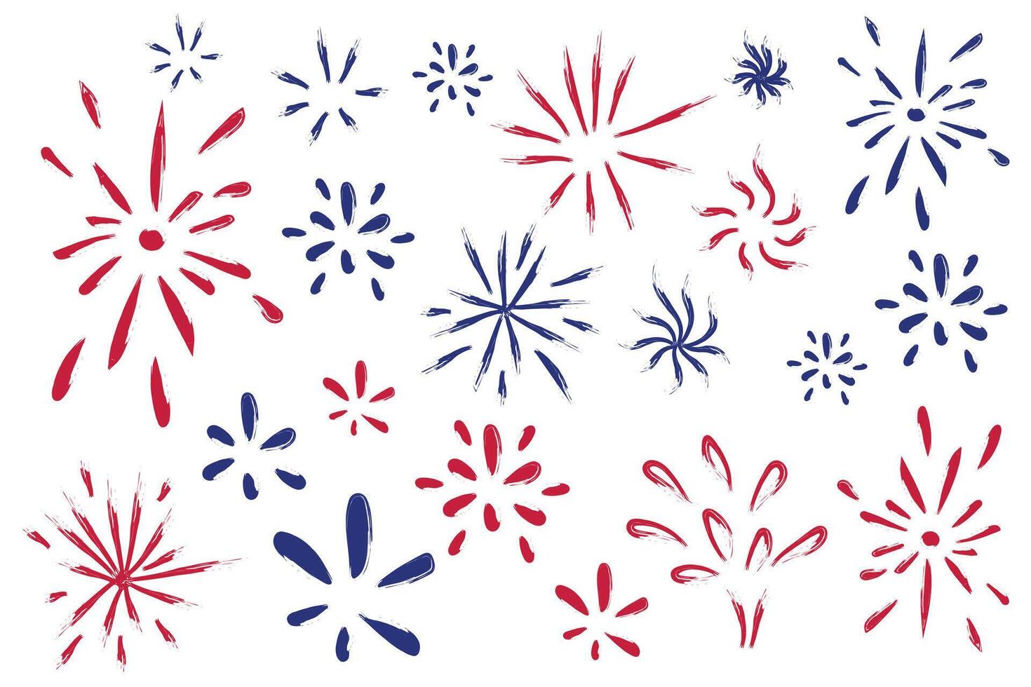 4th of July background, USA banner, fireworks brush texture background. vector