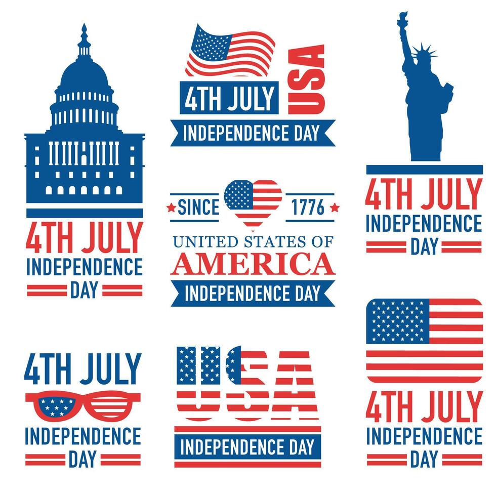 Banners of america independence day collection. illustration vector