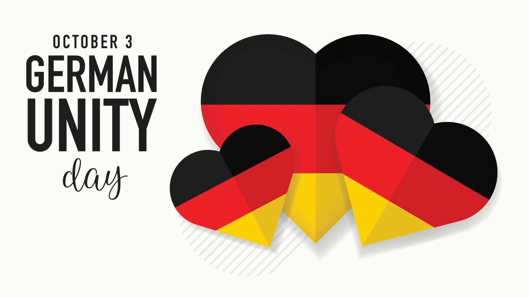 German Unity Day Celebration with Heart Flags Illustration vector