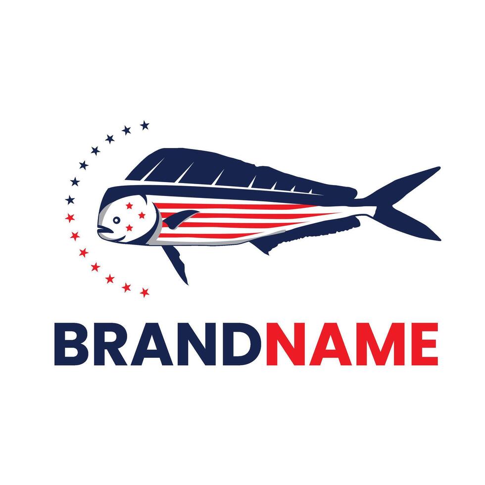mahi-mahi flag america logo vector