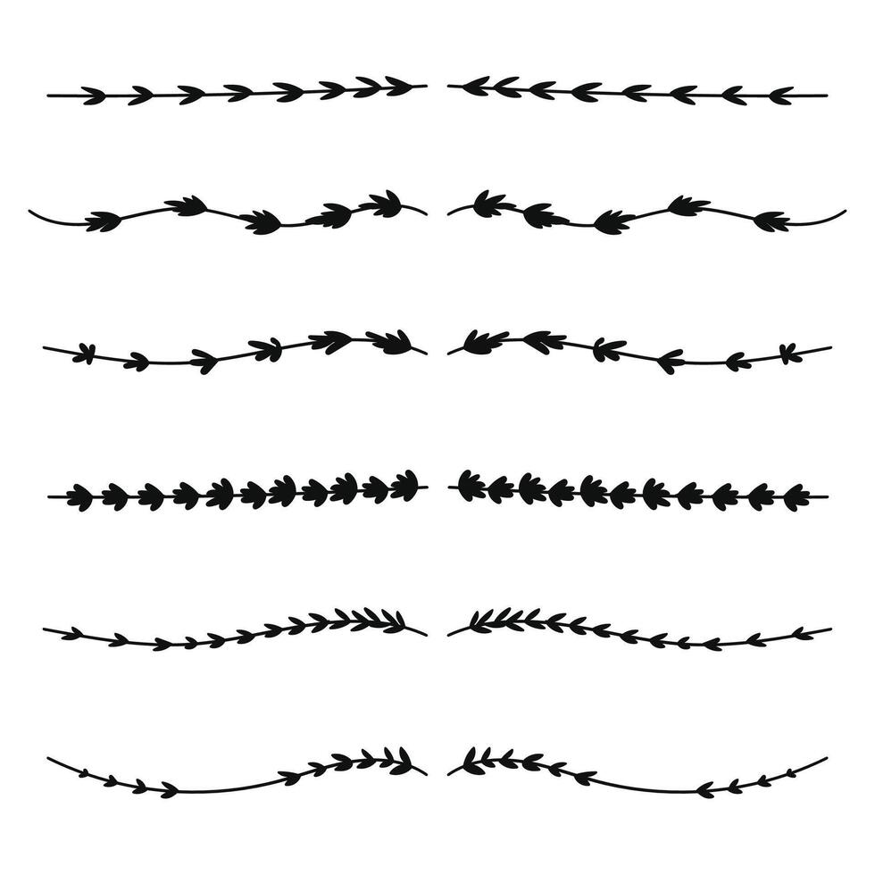 Floral vine line divider for text layout separator decoration illustration vector