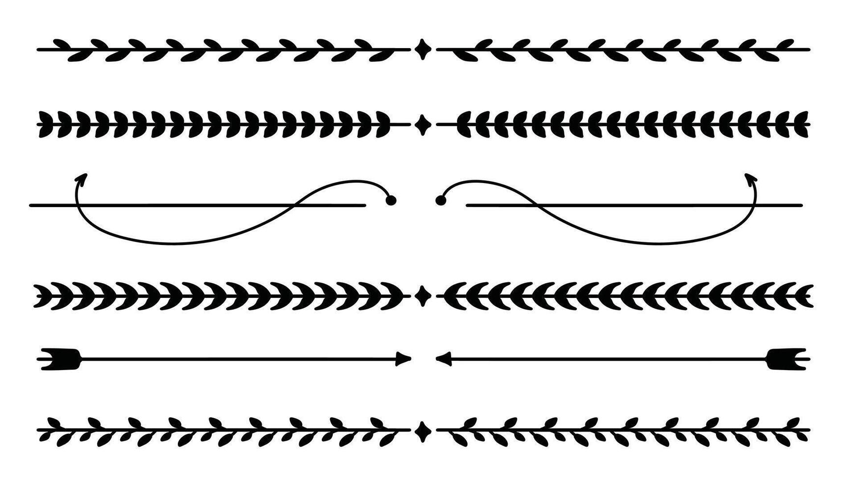 Nature Floral Line Divider for Text Layout Separator Decoration Element Collection vector