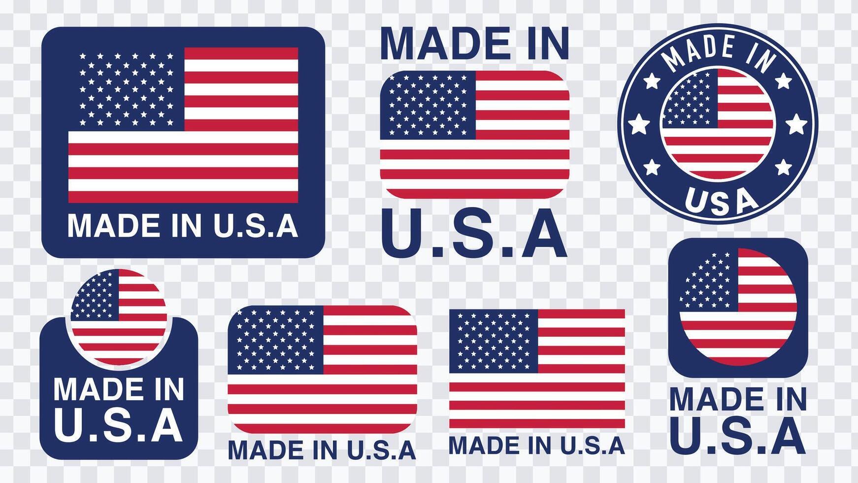 Made in USA Label Stamp Collection Illustration vector