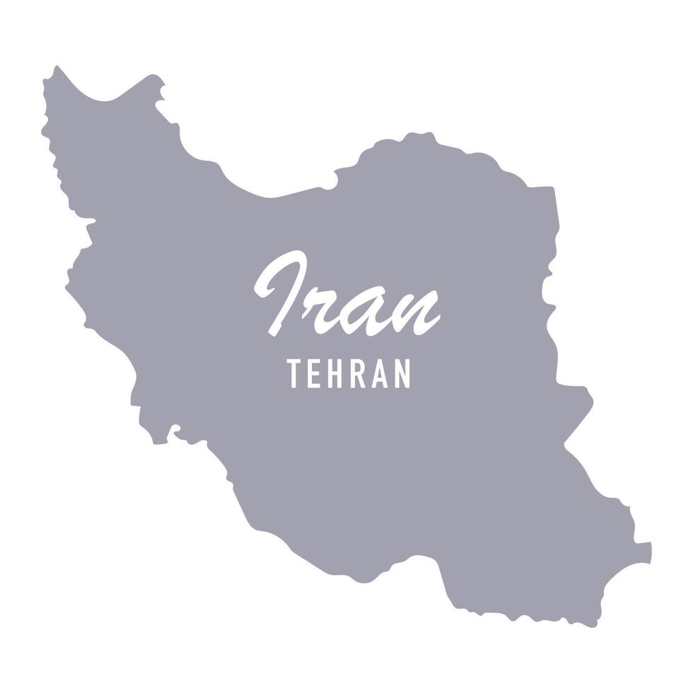 Iran map with tehran label illustration vector