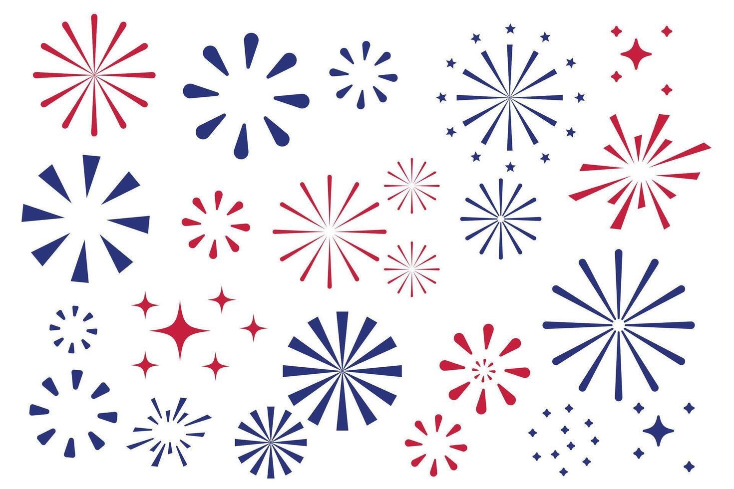 4th of July border, USA banner, fireworks pattern background vector