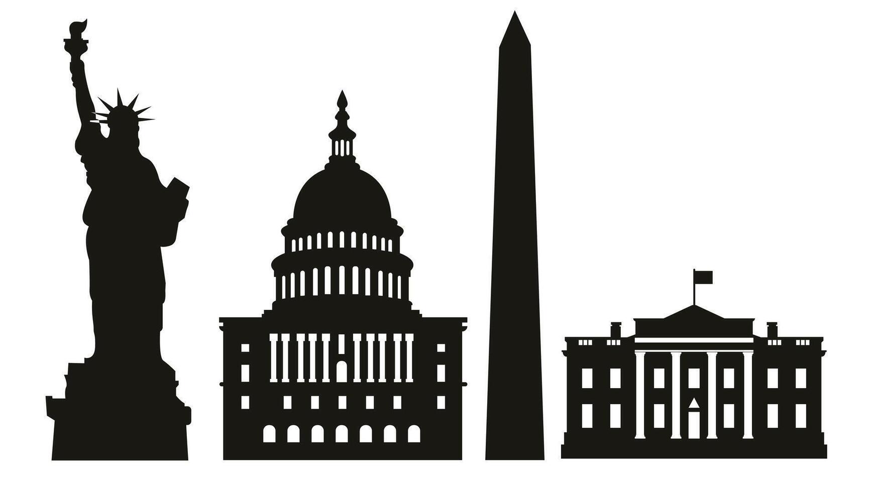 USA Landmark Silhouette Collection vector