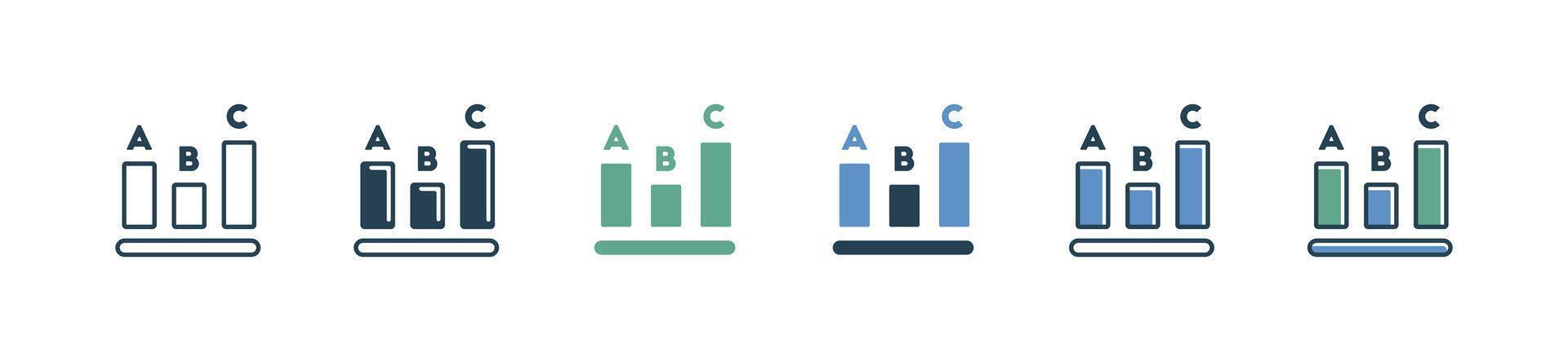 education quiz score chart bar icon set school exam performance evaluation test result data graphic chart illustration vector