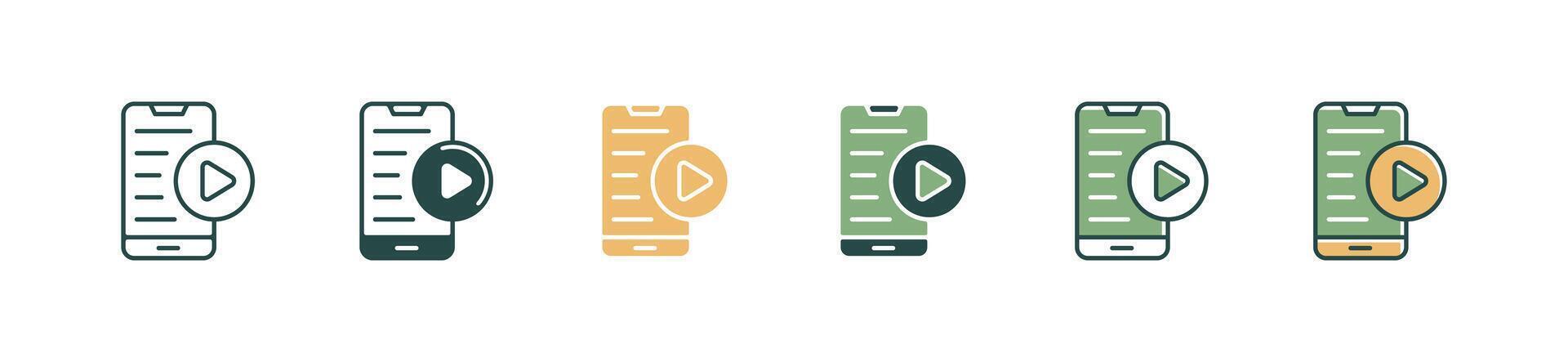 online book mobile icon digital course play reading study watching phone business e-learning signs illustration for web and app vector