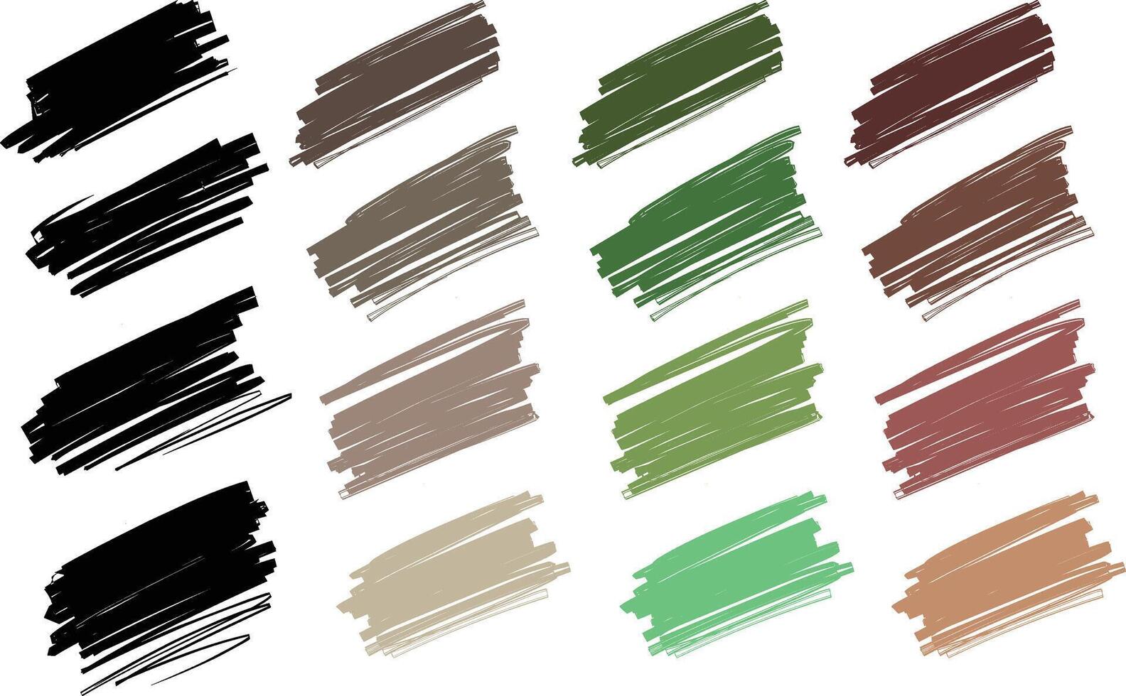 Colorful Marker Scribble Highlight Strokes Set vector