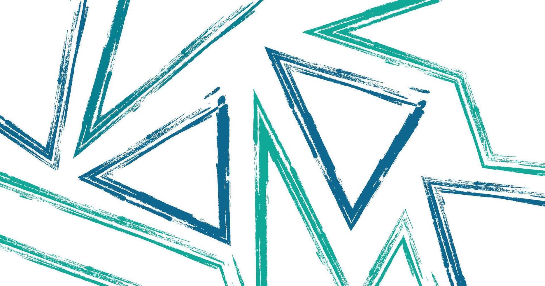 Dynamic Abstract Grunge Brush Stroke Blue Green Triangles Geometric Background vector