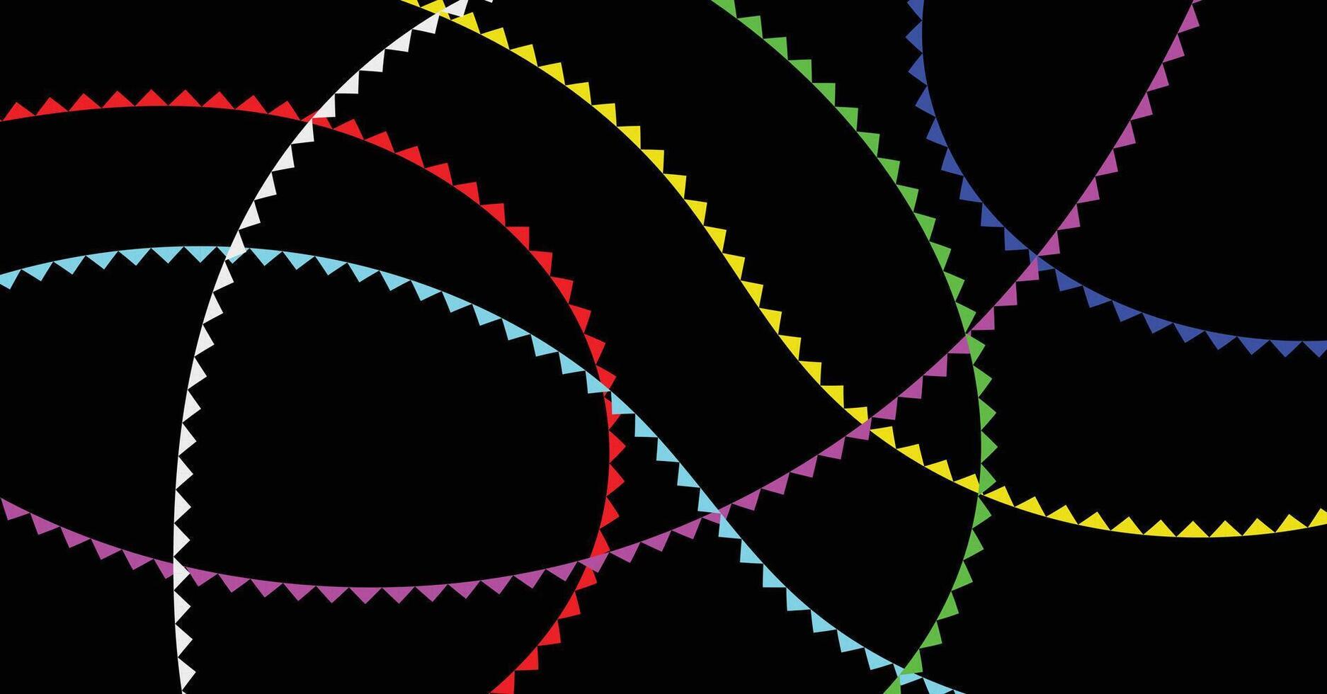 Colorful Triangle Wave Lines Black Abstract Background vector