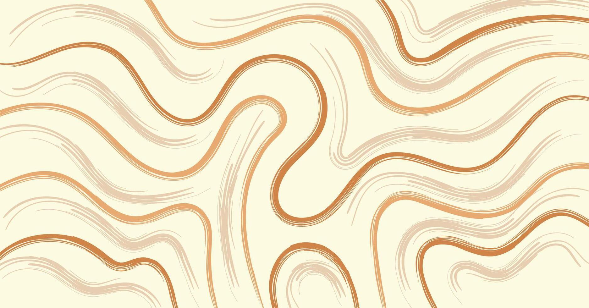 Brown Swirling Paint Brush Strokes Abstract Background Pattern vector