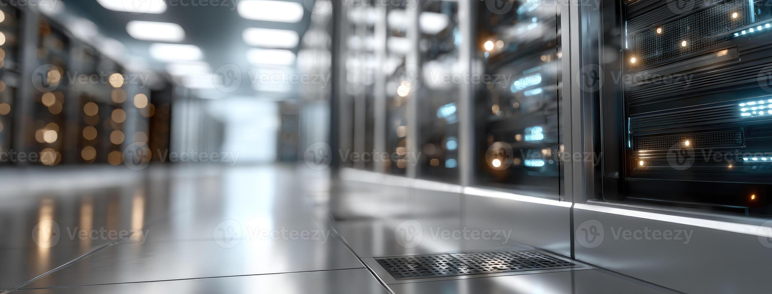 A row of servers in a data center photo