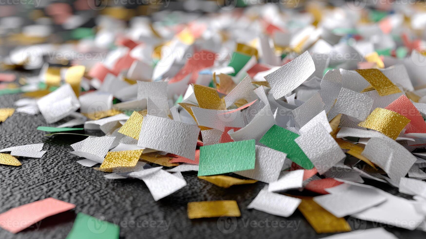 Confetti on a black surface photo