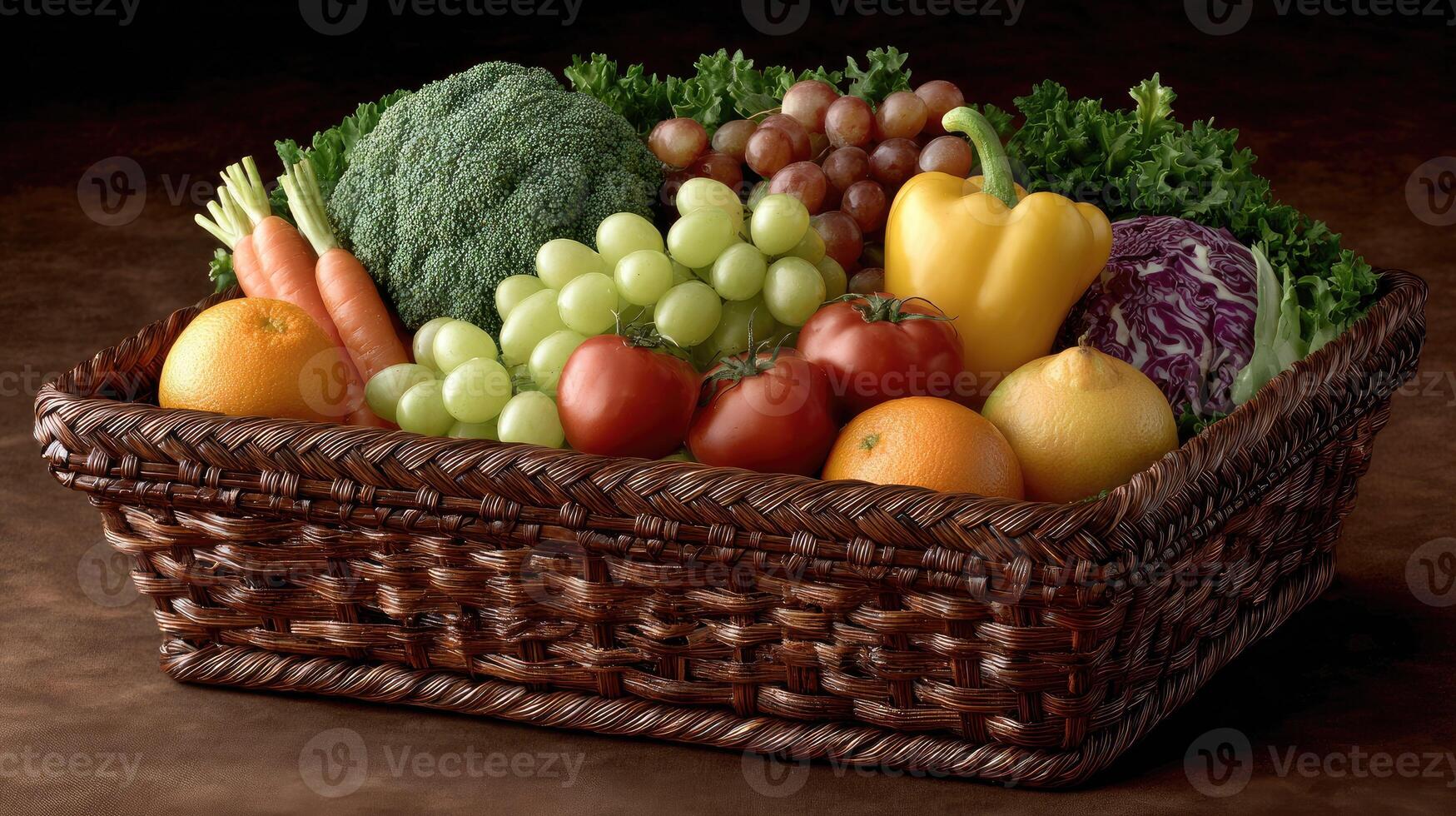 A basket of fruits and vegetables photo