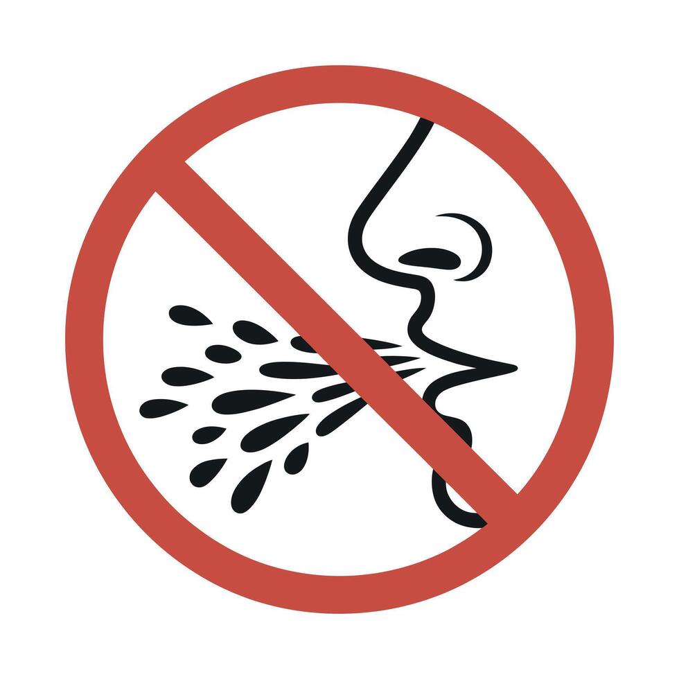 Prohibition Sign No Spitting or Coughing sign illustrating spitting coughing spitting coughing prohibition sign prohibition symbol prohibited forbidden dont spit dont cough health vector