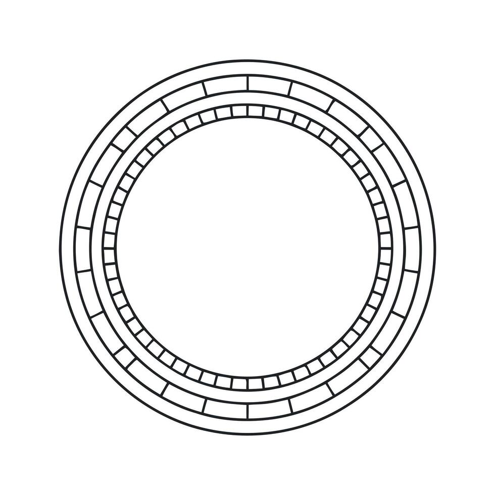 Circular geometric design with repeating square patterns vector