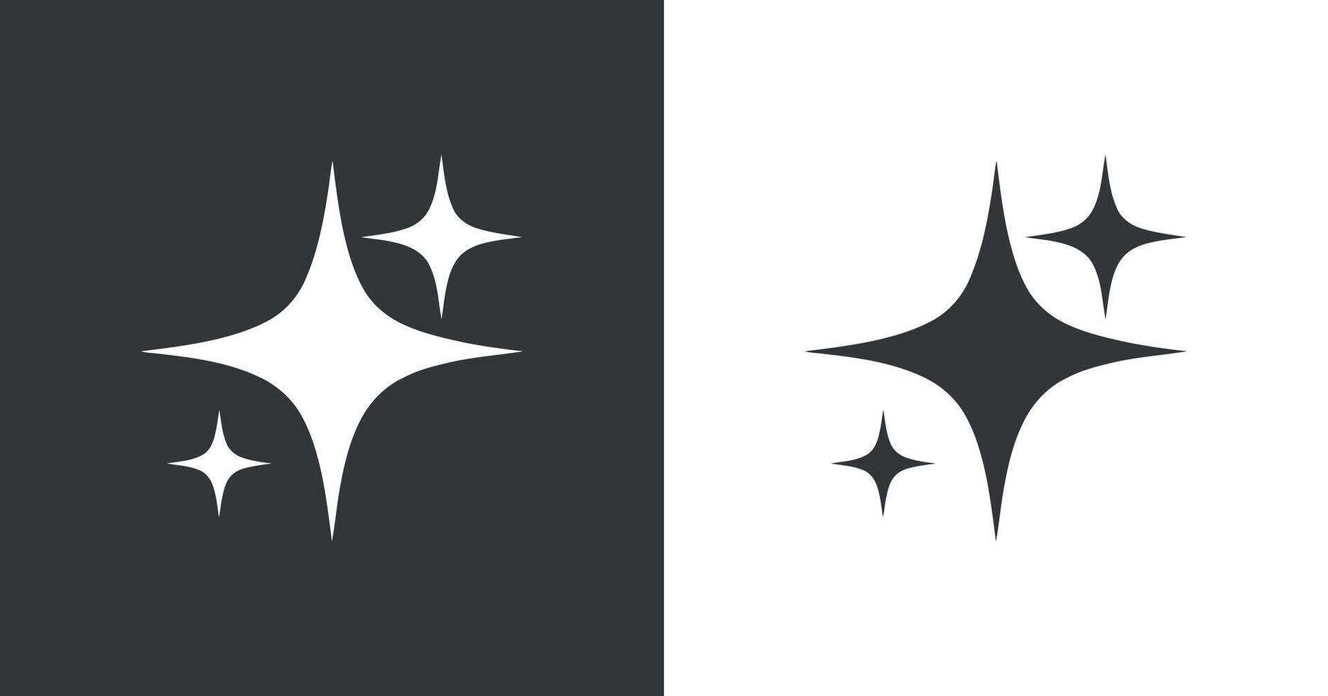 Simple Sparkling Stars Icon in Monochrome vector