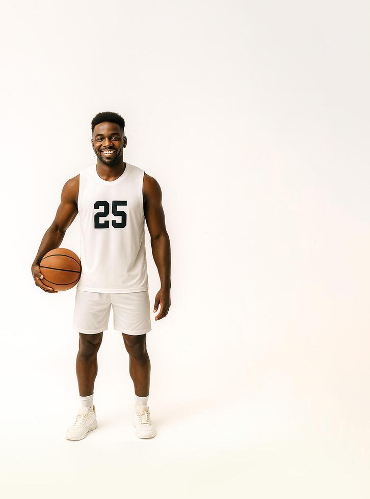 Basketball payer smiling photoshoot photo