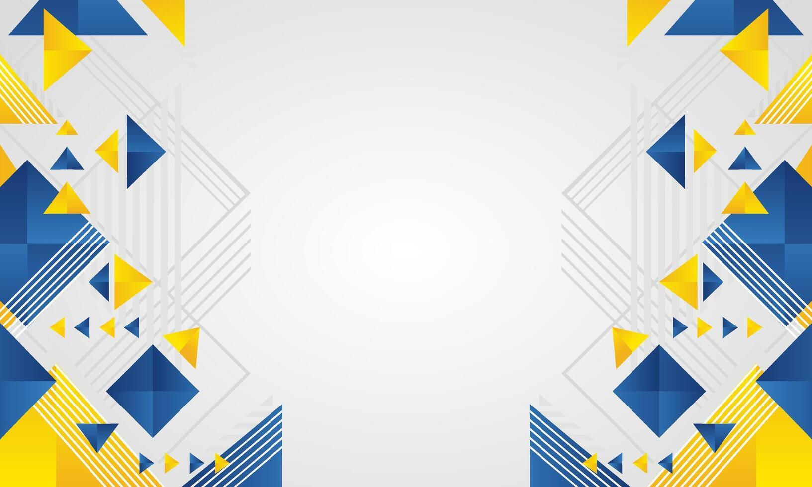 Modern Geometric Abstract Background with Blue and Yellow Triangle Pattern vector