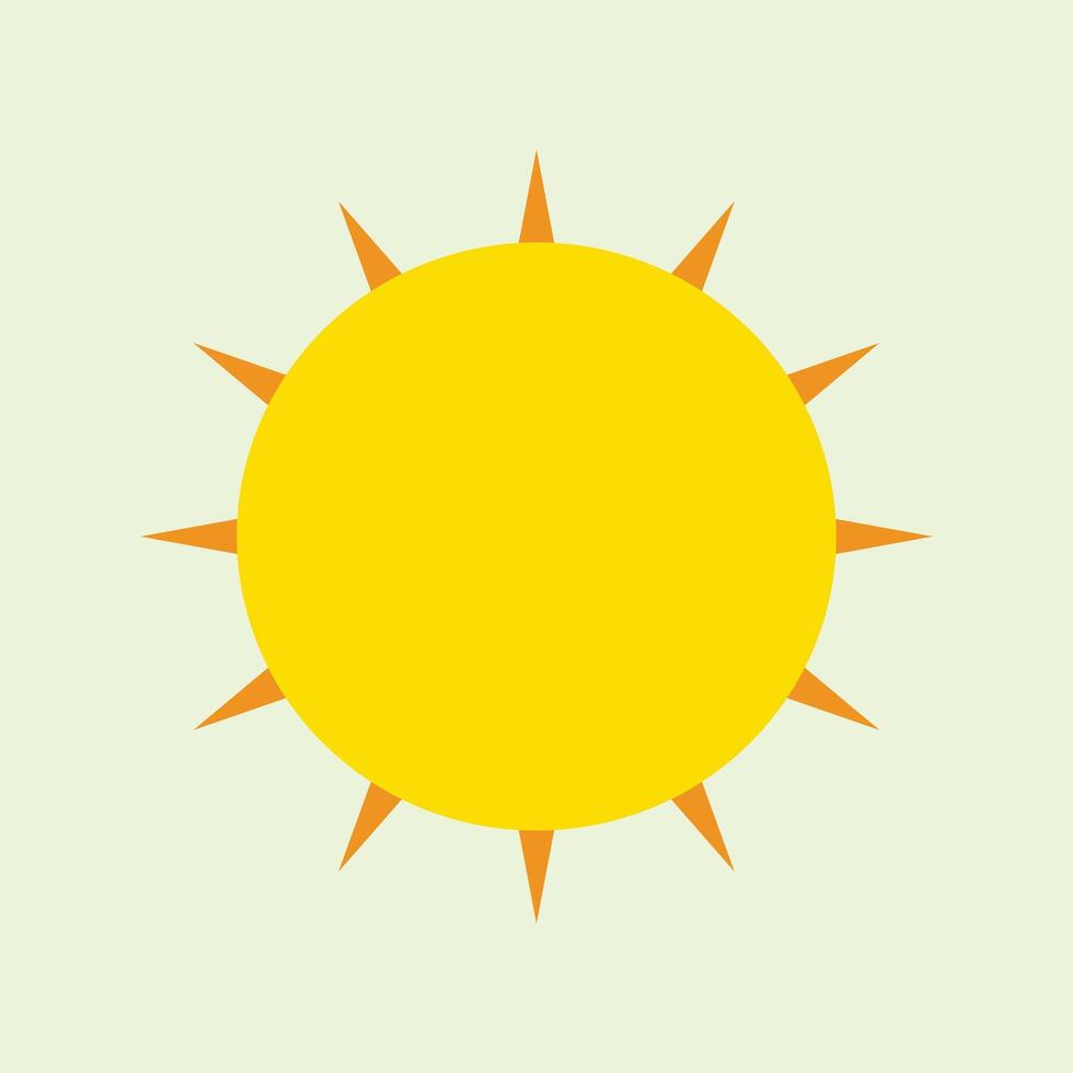 Sun icon. Illustration of a yellow sun with orange rays. The glow of sunlight envelops the sun. Design elements of illustrations about nature vector