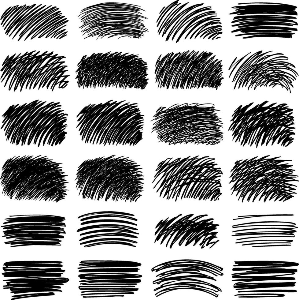 A versatile set of hand-drawn scribble textures. vector