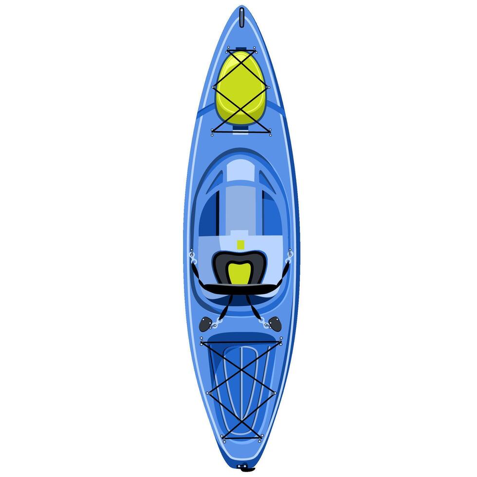 Kayak boat single sit-in in flat technique vector