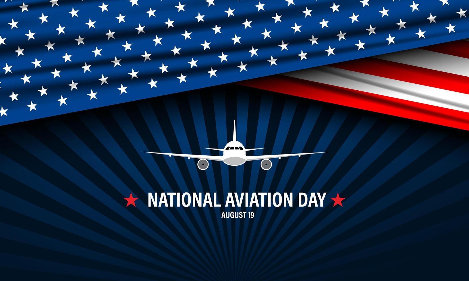 banner event for National Aviation Day August 19th vector