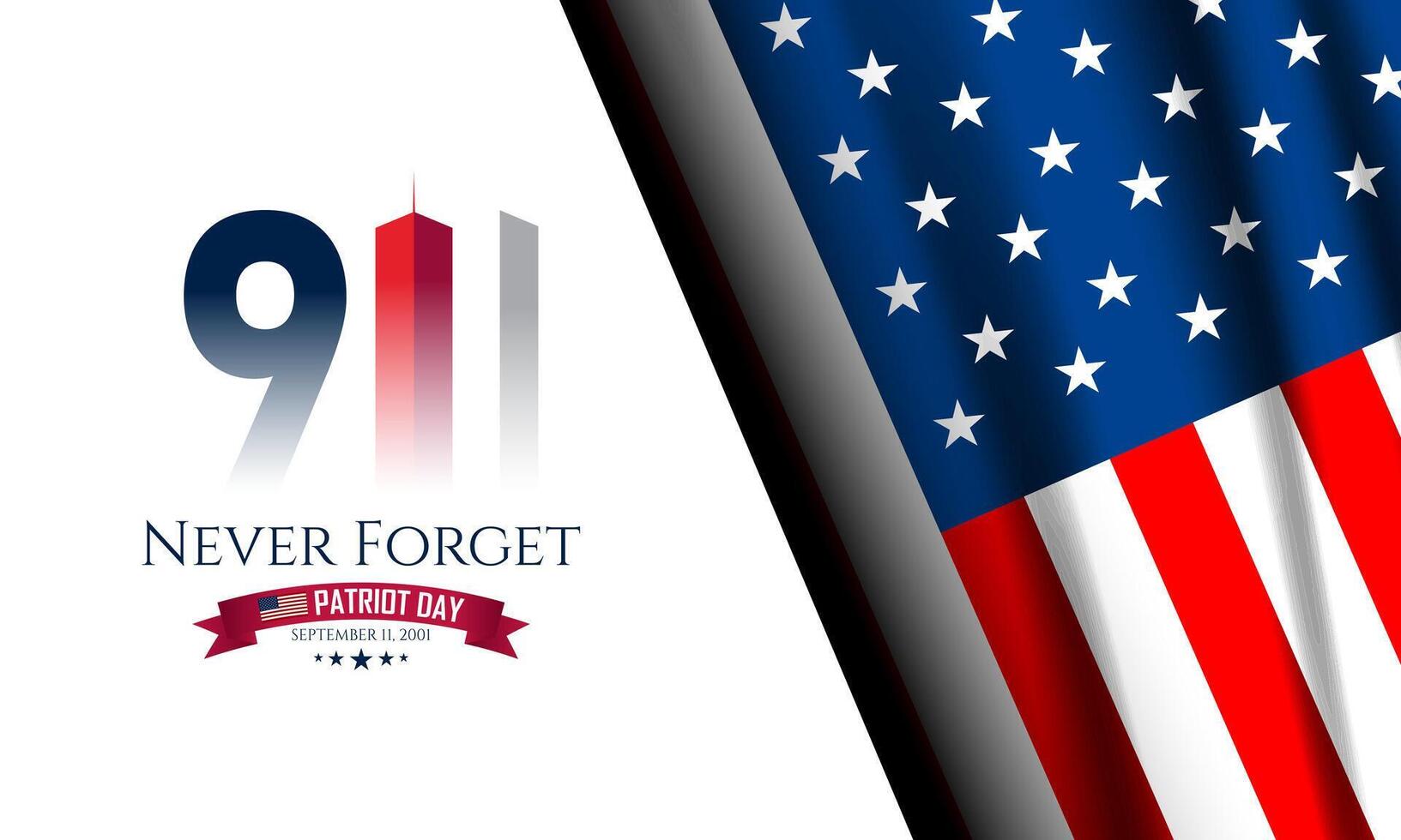 Background illustration banner for Never Forget Patriot Day September 11th vector