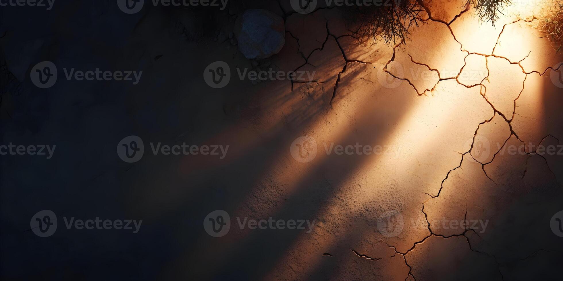 Dry Cracked Earth Ground Texture Sunlight Shadow photo