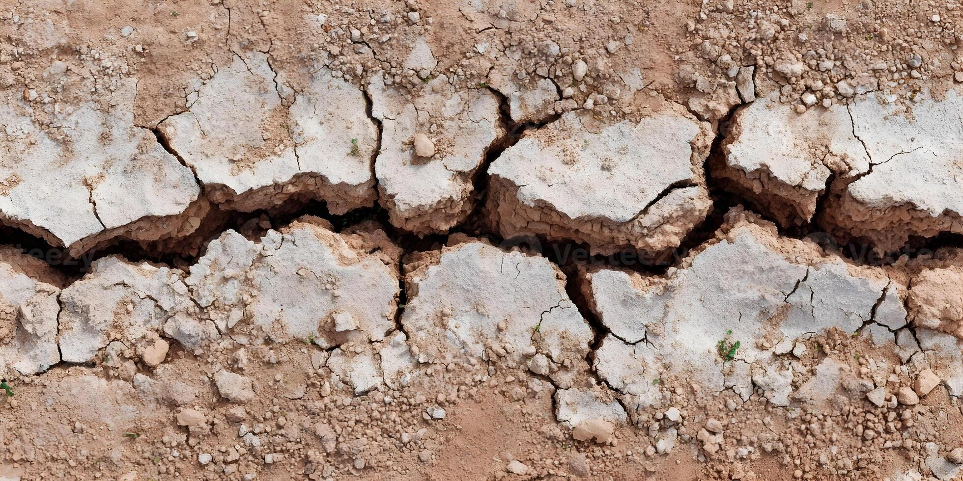 Dry Cracked Earth Ground Texture Brown and White Soil photo