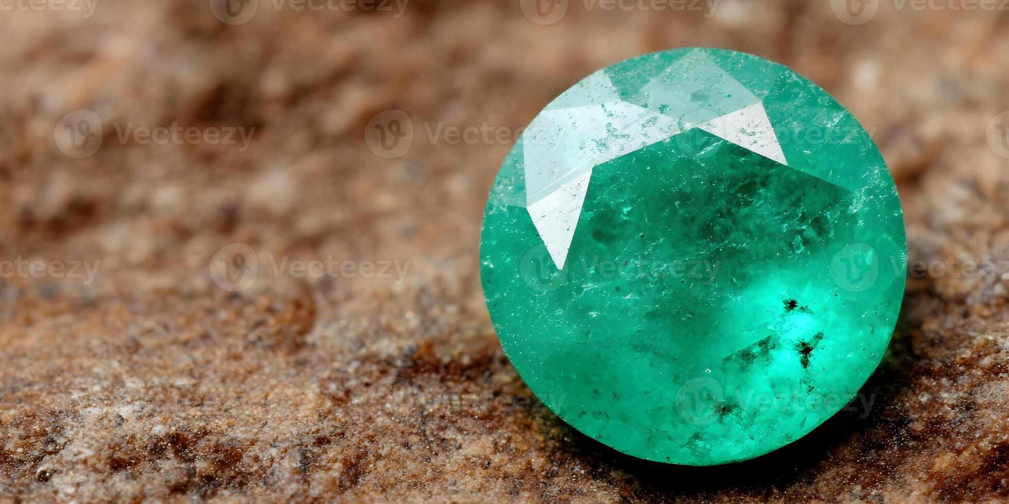 Oval Cut Emerald Gemstone on Brown Surface Closeup Photography photo