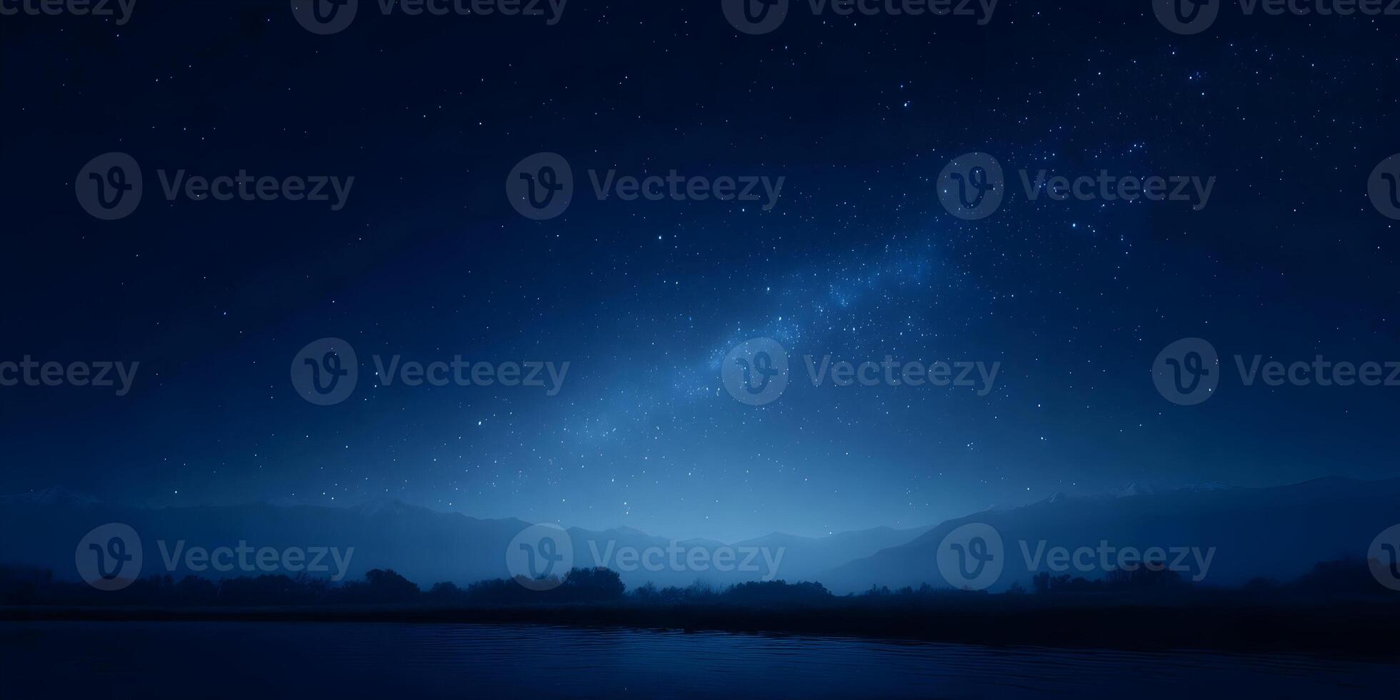 Night Sky Stars Milky Way Galaxy Mountains Lake Landscape photo
