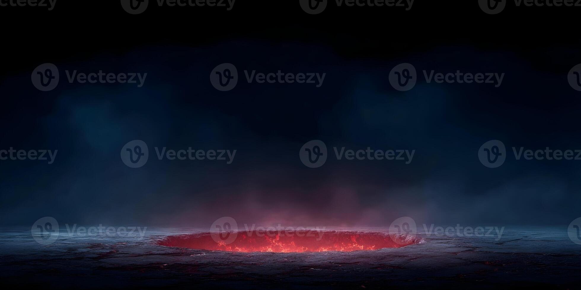 Dark Fantasy Background Glowing Lava Pit Crack Earth Surface photo