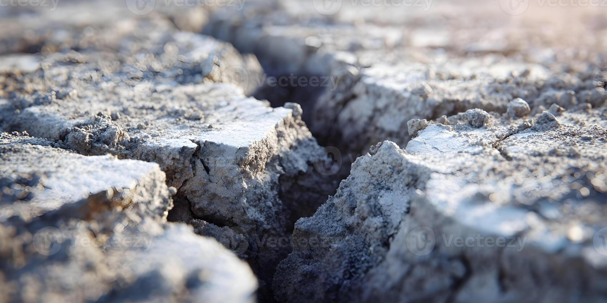 Closeup Dry Cracked Earth Ground Texture Grey Brown Soil photo