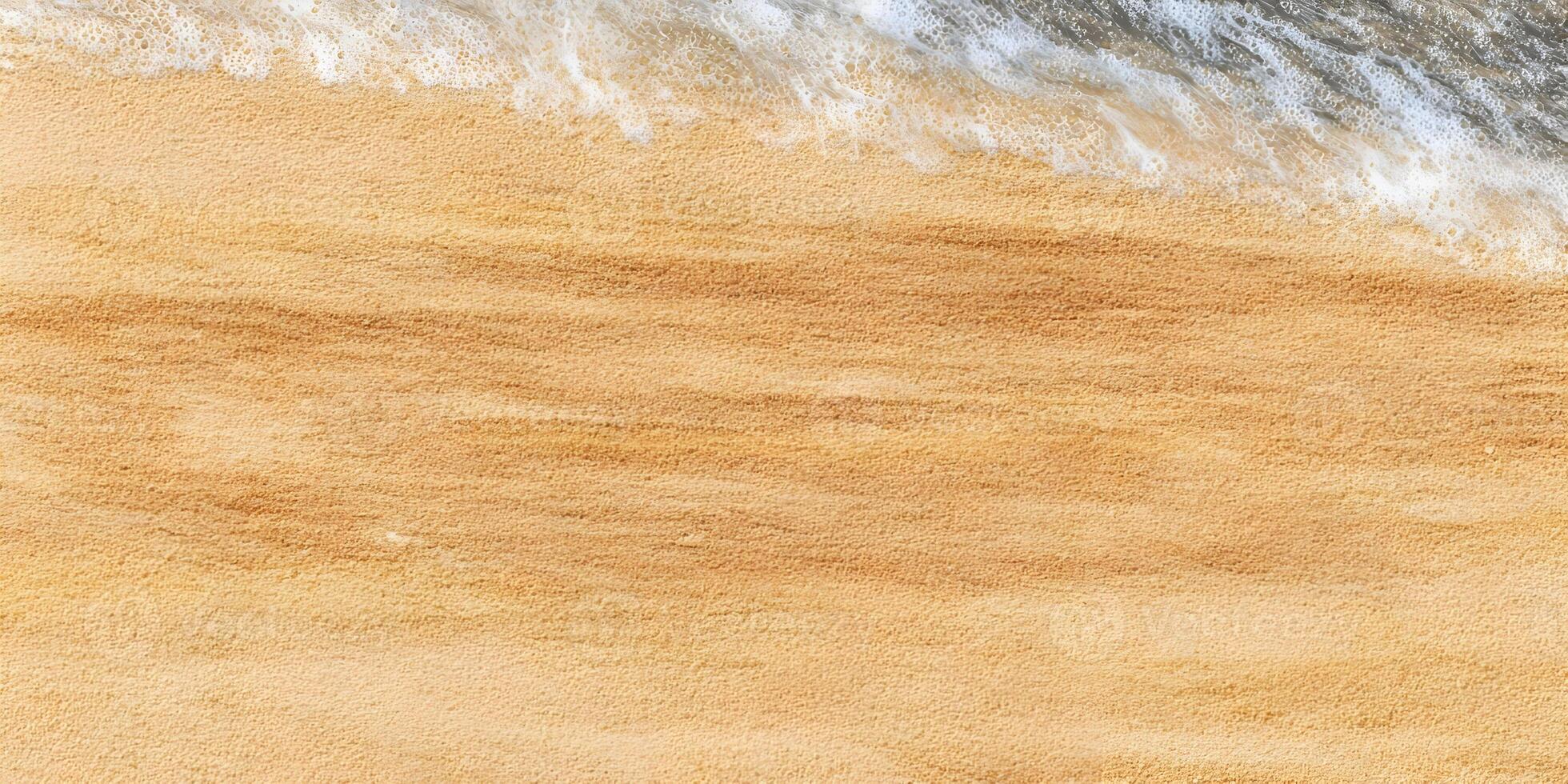 Beach Sand Texture Ocean Wave Foamy Water Top View photo