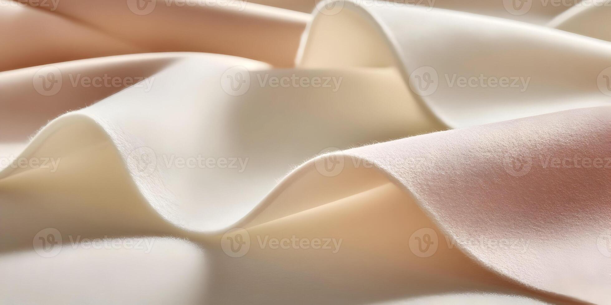 Cream and Beige Fabric Texture Close Up Soft Draped Textile Material photo